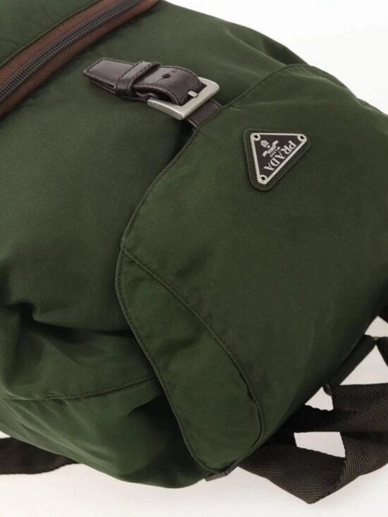 PRADA Backpack Nylon Green Auth 174836 main image 7